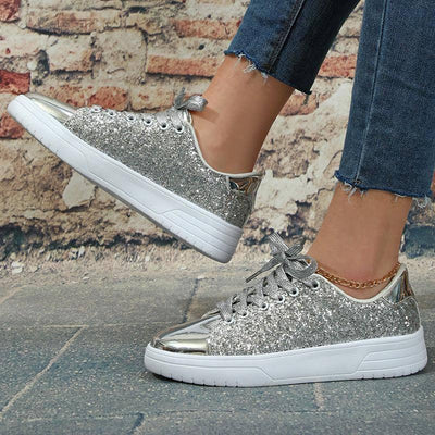 Glitter Sequin Design Flats Shoes Women Trendy Casual-2