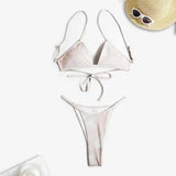 Gorgeous Triangle Cup Strap Bikini-LightBrown-3