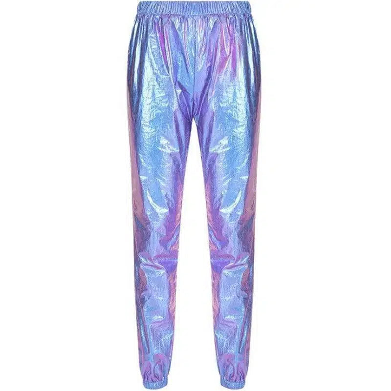 Gradient Hip Hop Streetwear Pants Women Purple Korean-Blue purple-3