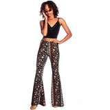 Hip Retro Printed Bootleg Pants Casual Pants-Style 4-10