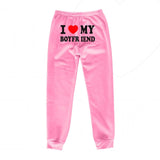 Comfy Love Statement Joggers for Her-Pink and black letters-16