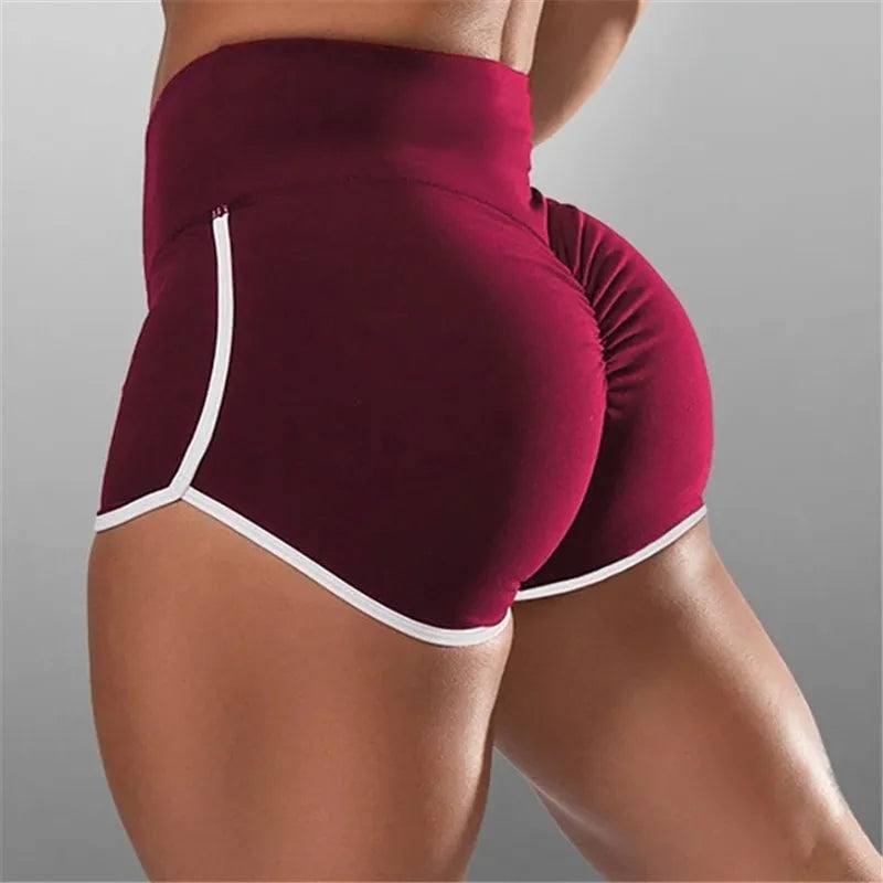 Sports Shorts High Waist Shorts-red-4