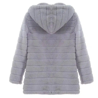 Jacket Winter White Big Solid Jackets For Women Long Coat-2