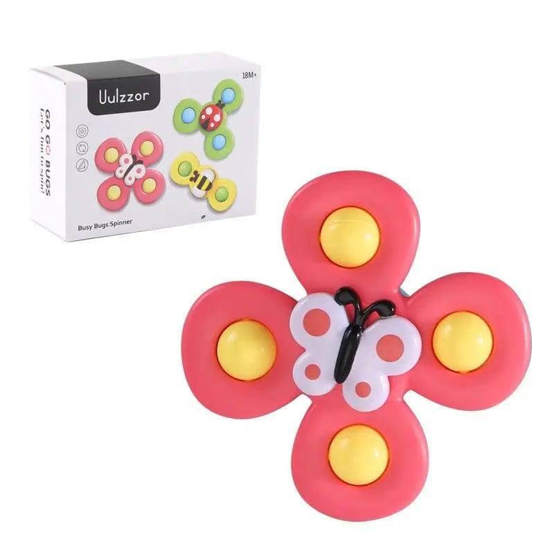 Kids Gyro Insect Sucker Spinner Rattle Bathroom Bath Toys-ARed-13