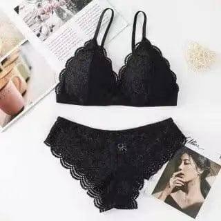 Elegant French Lace Bra for Understated Luxury-Black-4