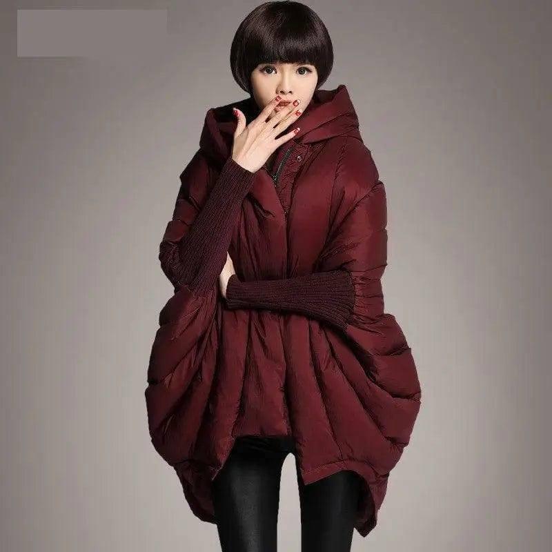 Ladies Loose Pocket Hooded Cloak Jacket-4