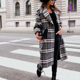 Lapel Thick Loose Plaid Woolen Coat Jacket-Haig-2