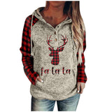 Large size Christmas plaid contrast sweater-Plaid Antlers-7