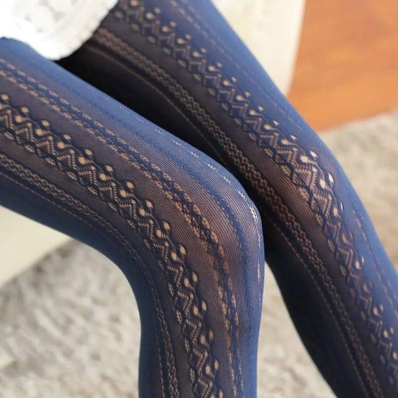 Lolita Lace Stockings Pantyhose-Navy-3