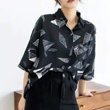 LOVEMI - Lovemi - All-match Shirt, Chiffon Shirt, Three-quarter