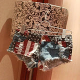 LOVEMI - Lovemi - American Flag Patterned Mini Pants