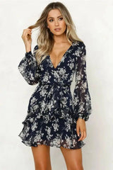 LOVEMI - Lovemi - Autumn new fashion flower print long sleeve dress