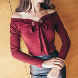 Autumn new word shoulder knit rowan deer suede tie bow-Claret-1