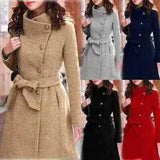 Stylish Women's Tailored Coat with Belt-1