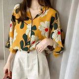 LOVEMI - Lovemi - Blouse Chiffon Sunscreen Shirt Retro Floral