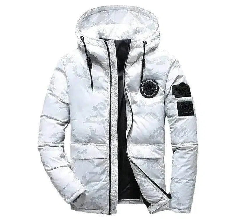 Stylish Camouflage Winter Jacket for Men-White-1