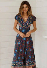 Cross-border new products summer casual hot holiday print-NavyBlue-48