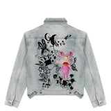 Doll with hand-painted lapel denim jacket-Blue-1