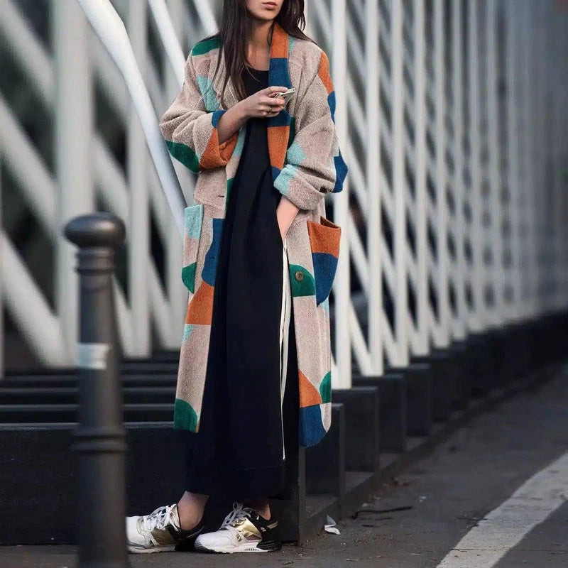 Cozy Blanket Coat - Stylish Oversized Cardigan-Photo Color-1