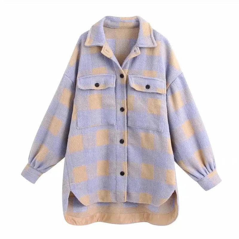 LOVEMI - Lovemi - European And American Style Loose Woolen Shirt