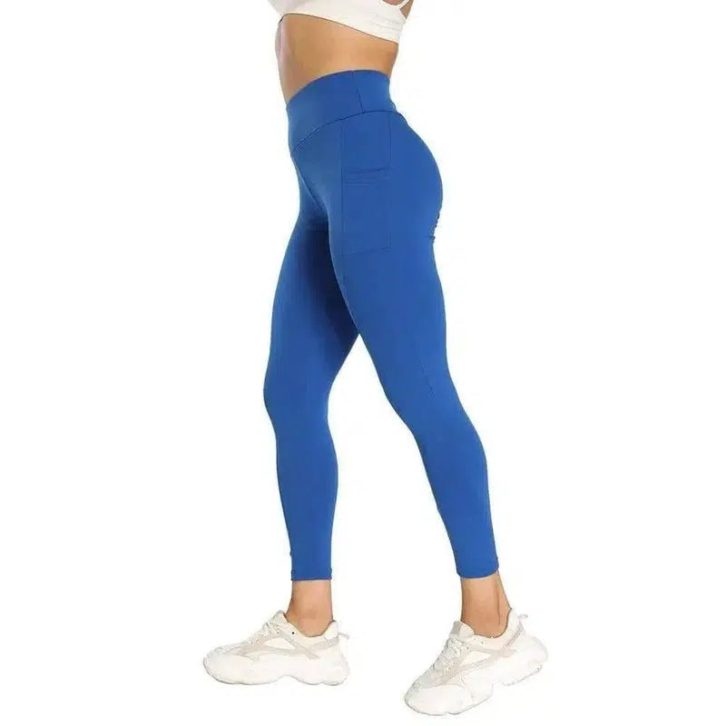 Fashion Stitching High Waist Yoga Pants-Royal-3