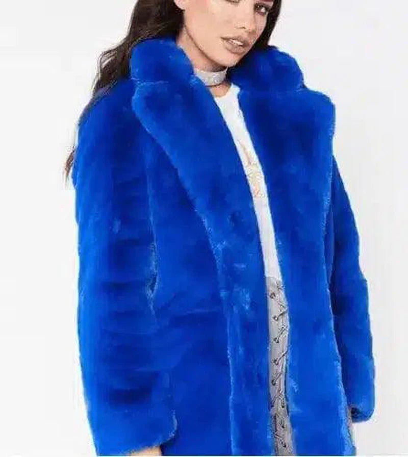 LOVEMI - Lovemi - Faux Fur Coat Women Long Sleeve Warm Thick Wave