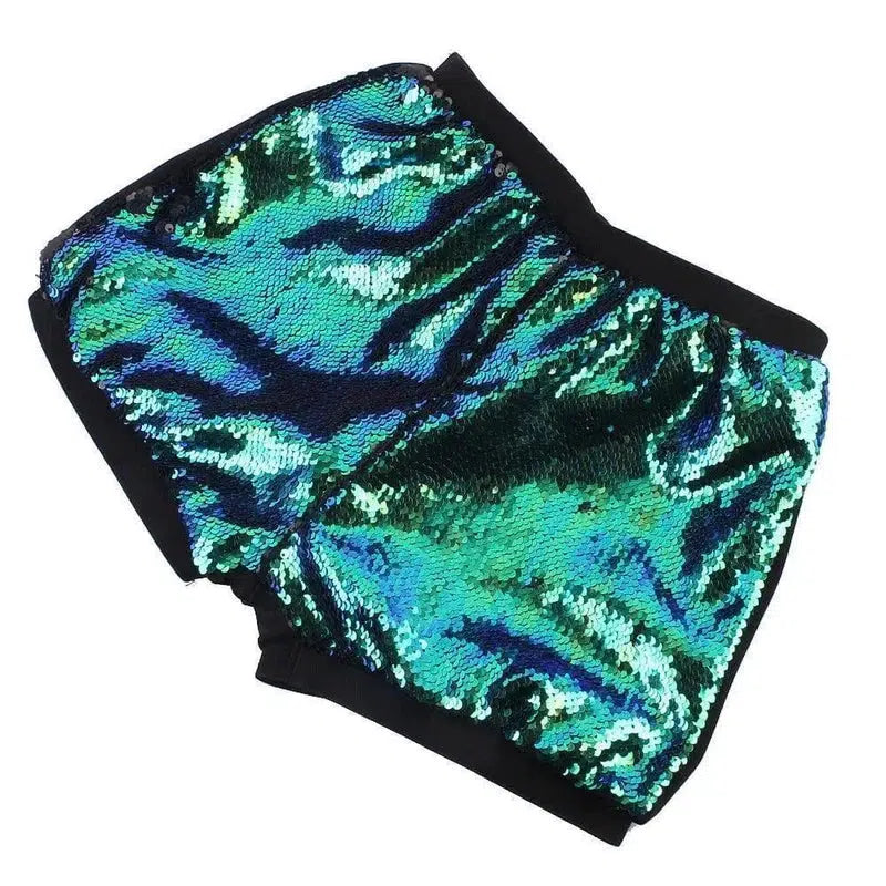 Female sequin shorts-Greenbalck-21