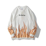 LOVEMI - Lovemi - Flame Print Sports Sweatshirt Men's and Women's