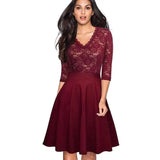 LOVEMI - Lovemi - Fond Paradise V-neck Lace Dress