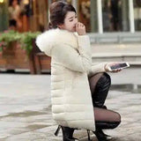 LOVEMI - Lovemi - Fur collar mid-length thick down cotton