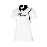 Women's Casual Polo Shirt Short Sleeve-White-2