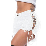 GOTHIC RIPPED MINI JEAN SHORTS-4