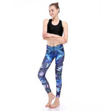 High Waist 3D Watercolor Exotic Bluebird Yoga/Workout-Yoga 0049-1