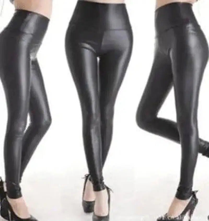 Hot spring and autumn new imitation leather pants stretch-1