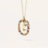 LOVEMI - Lovemi - Initial 'A - Z' Crystal Pendant Necklace Gold-Tone