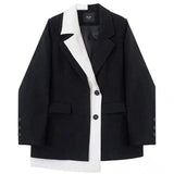 LOVEMI - Lovemi - Irregular Contrast Color Suit Jacket Female Design