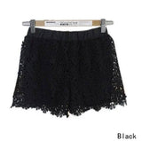 Korean version of lace shorts skirt pants crochet casual-black-8