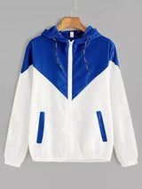 Hooded Zip-Up Windbreaker with Pockets-S-5