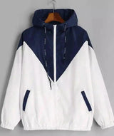 Hooded Zip-Up Windbreaker with Pockets-S-8