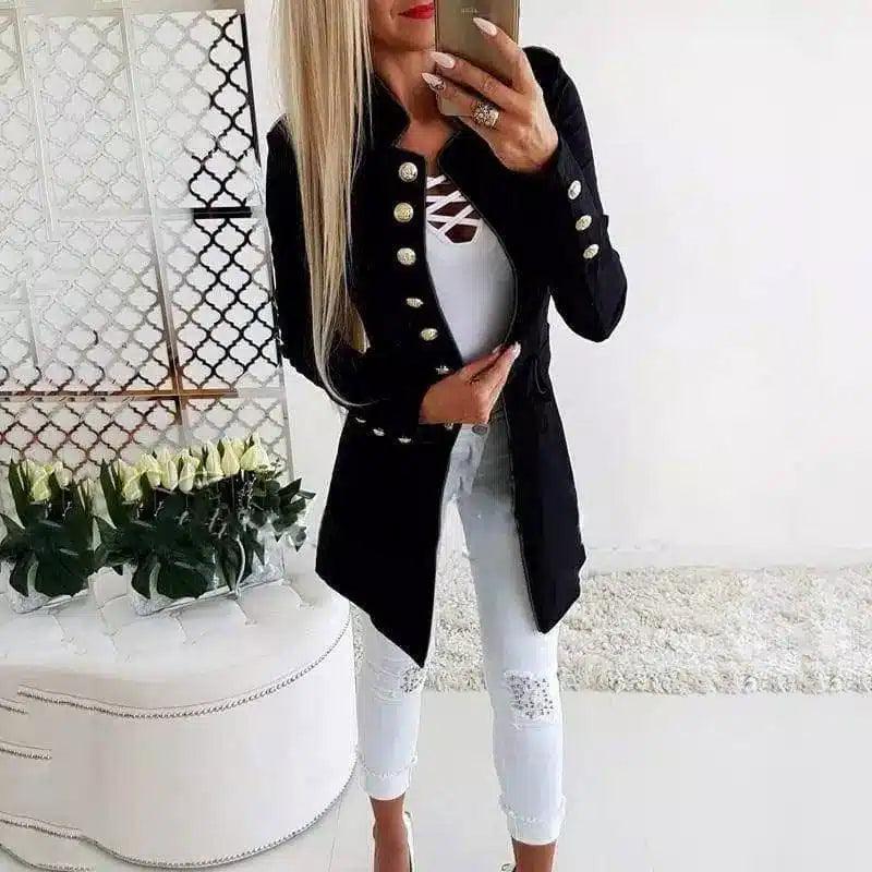 LOVEMI - Lovemi - Long sleeved buttoned slim blazer