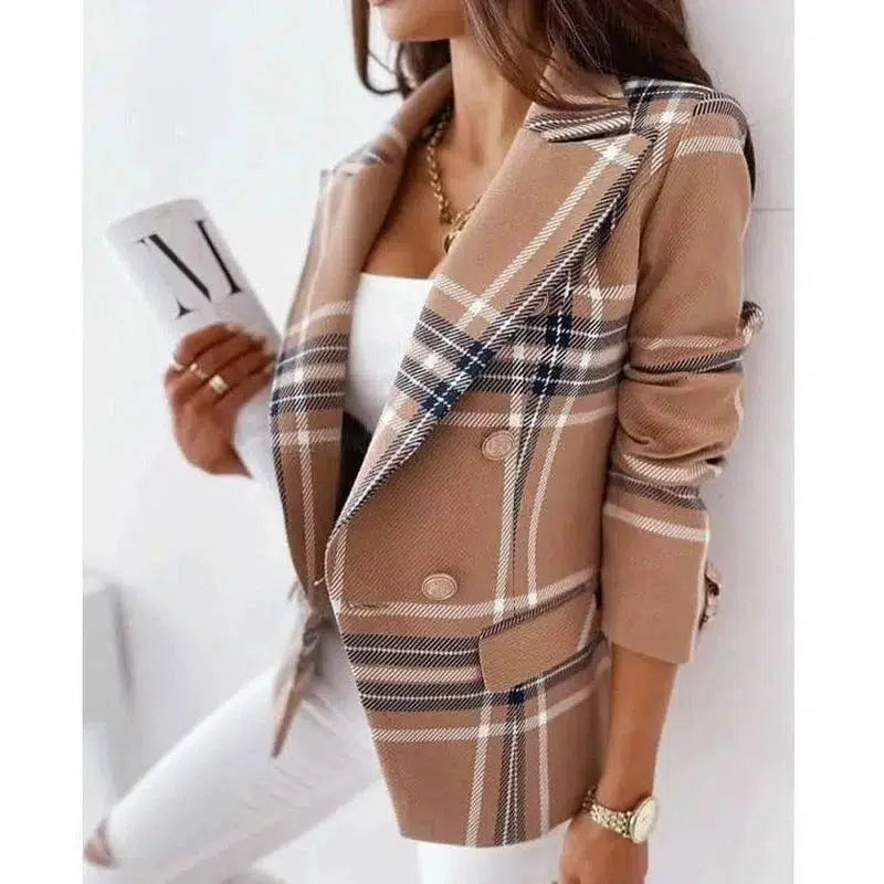 LOVEMI - Lovemi - Long-Sleeved Double-Breasted Fashion Print Suit