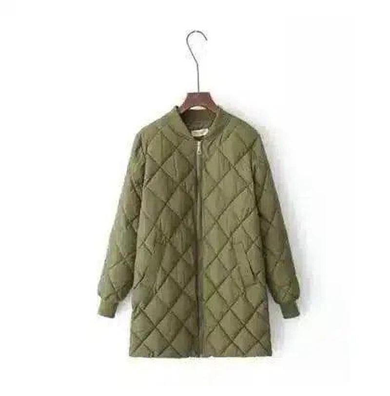 Long Style Cotton Padded Coat 2-Army green-1