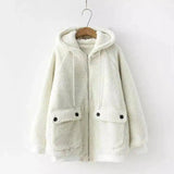 LOVEMI - Lovemi - Loose Hooded Warm Lamb Fur Jacket