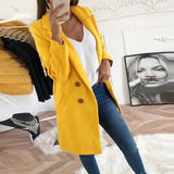 Elegant Blue Coat for Any Occasion-Bright yellow-10