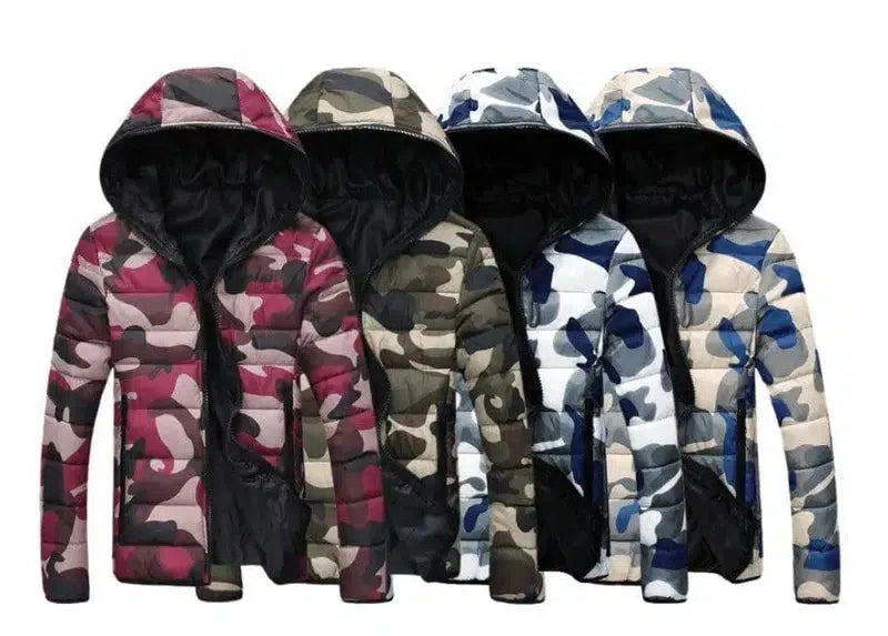 Men's camouflage cotton hooded Korean men's thick cotton pad-1