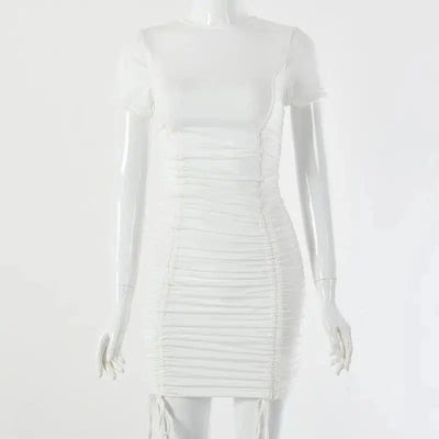 Mini Party Dress-White-7