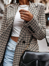 LOVEMI - Lovemi - Office Ladies Lapel Vintage Plaid Women Blazer