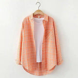 LOVEMI - Lovemi - Plaid Shirt Women'S Long-Sleeved Loose Shirt