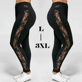 LOVEMI - Lovemi - Plus Size Sexy Women Holllow Out Lace Leggings