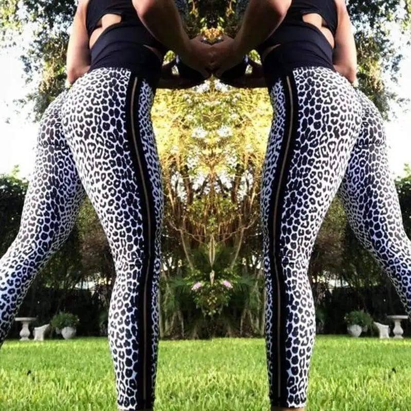 Printed leopard print bottom yoga pants-1